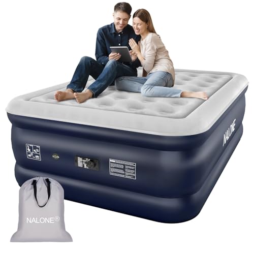 nalone Air Mattress Full with Built in Pump, Inflatable Mattress Blow up Mattress, 18'' Raise Portable Air Bed, Upgraded Fast Colchones Inflables for Home, Guest, Travel & Camping, 650lbs Max - Image 1