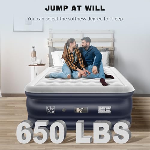 nalone Air Mattress Full with Built in Pump, Inflatable Mattress Blow up Mattress, 18'' Raise Portable Air Bed, Upgraded Fast Colchones Inflables for Home, Guest, Travel & Camping, 650lbs Max - Image 2