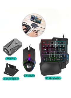 Gaming Mouse and Keyboard Combo Pack, 4 in 1 Mobile Gaming Keyboard and Mouse Converter Custom Key Setup Latency Free only for Android(Not for IOS)