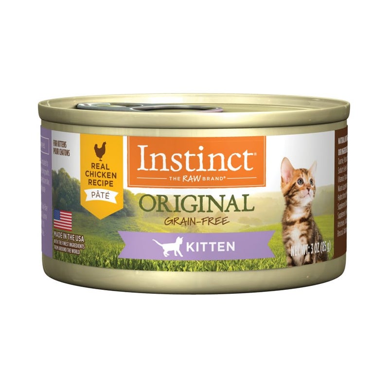 Instinct Original Kitten Wet Cat Food, Pate, Grain-Free - Real Chicken, 3 oz. Cans (Pack of 24) - Image 1
