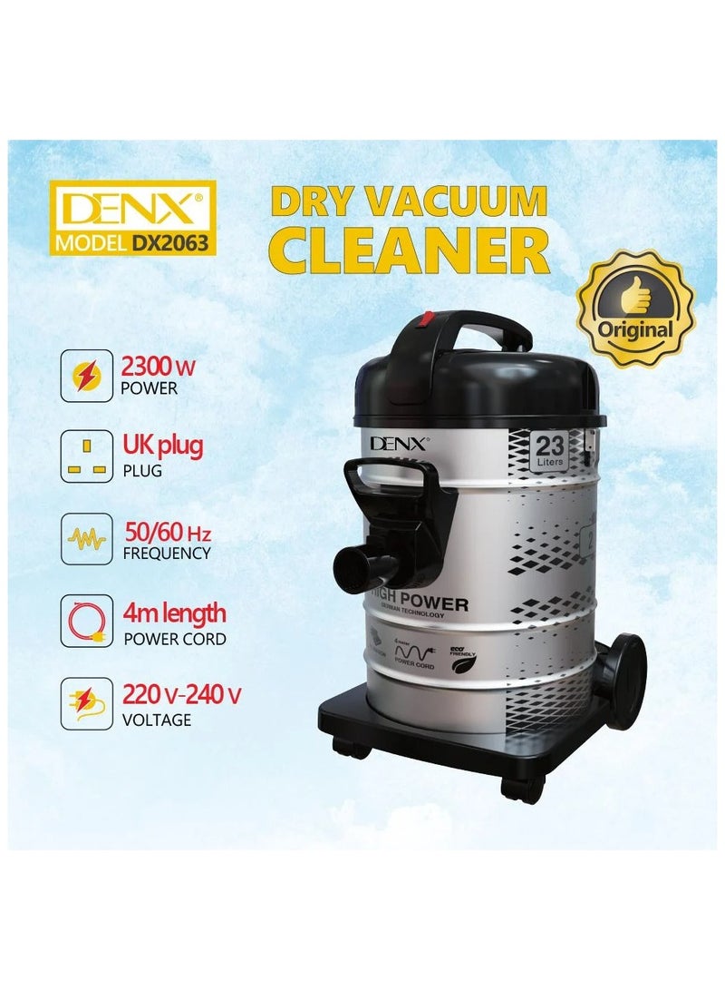 Denx 2200W vacuum cleaner with 23L capacity for dry cleaning - Image 2