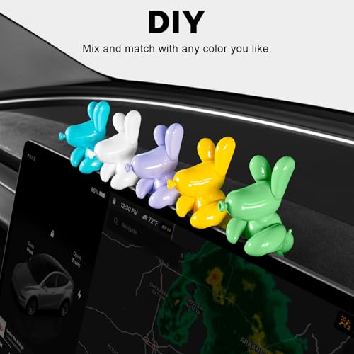 KUNIST 5PCS Dog Mode Mini Screen Decoration for Tesla Model Y Juniper Funny Ornament Decors for 2017-2026 Tesla Model Y and Model 3 Interior Accessories (Macaron Color with Gift Box) - Image 4