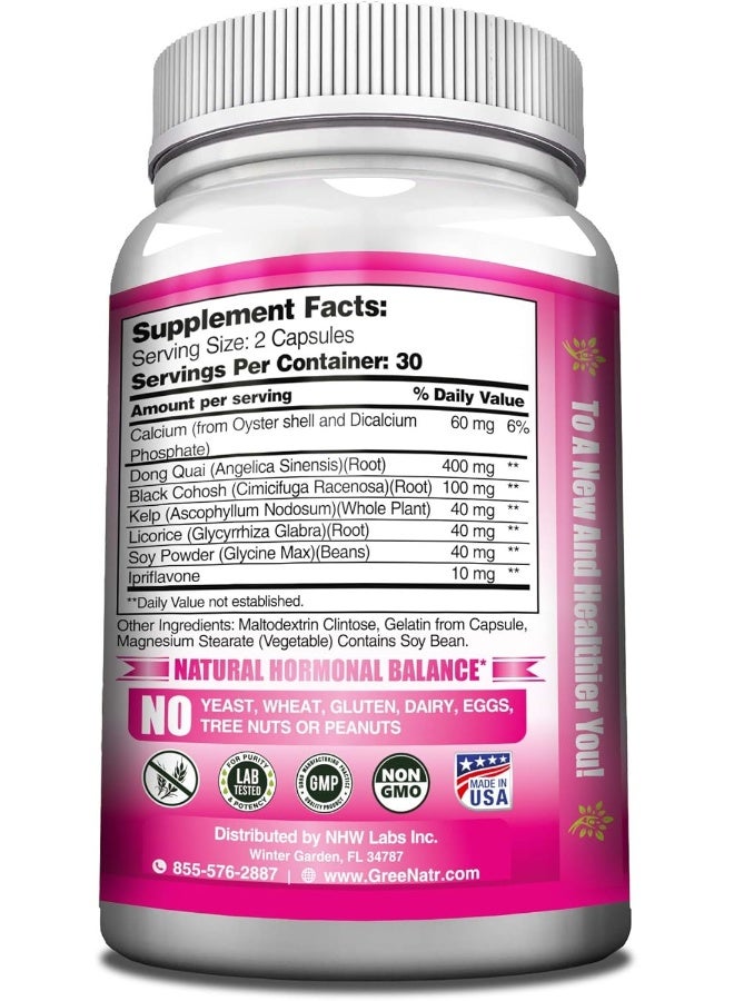 Herbal Menopause Support Complex for Hot Flashes, Night Sweats & Mood Swings Relief