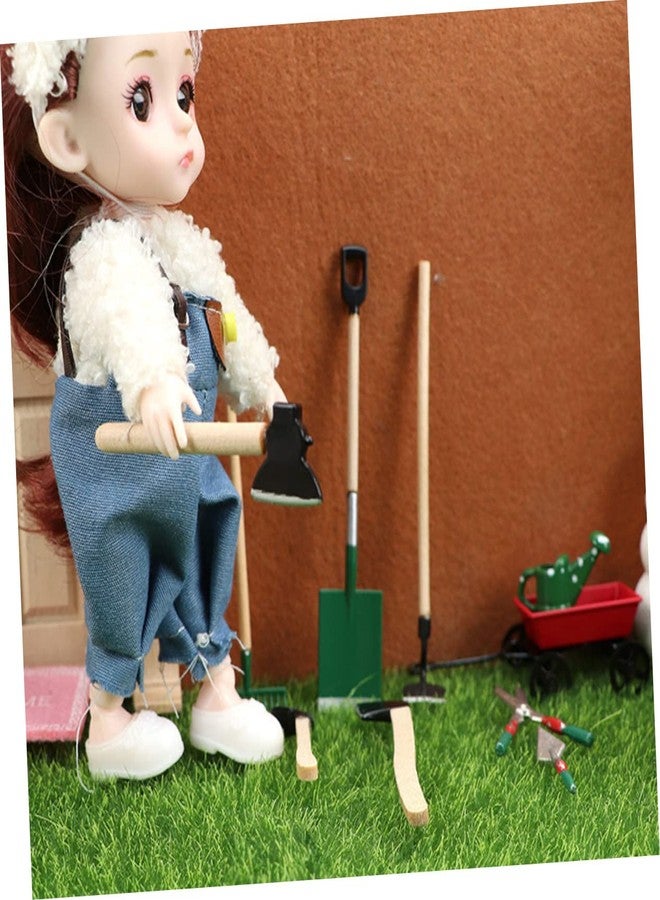 OFFSCH 1Set Miniature Gardening Tools Set Dollhouse Garden Accessories with Wheelbarrow Watering Can Shovels and More for Miniature Gardening Projects - Image 5