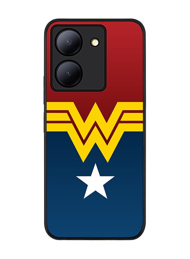 Stylizedd Rugged Black Edge case for Vivo Y27s/ Vivo Y27 5G, Slim fit Soft Case Flexible Rubber Edges Anti Drop TPU Gel Thin Cover - Wonder Woman  - Image 1