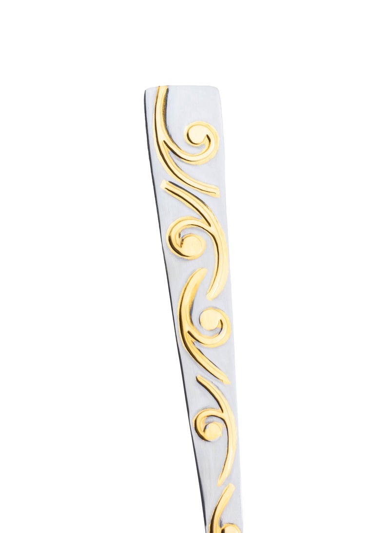 Hic 6-Piece Stainless Steel Dessert Fork Set Silver With Gold - Image 2