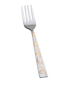 Hic 6-Piece Stainless Steel Dessert Fork Set Silver With Gold  - Image 3