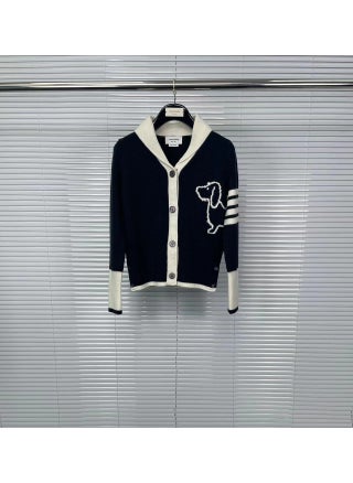 Factory Direct TB Tom Autumn/Winter New Lapel Small Dog Color Blocking Knit Wool Cardigan Stylish Slimming Sweater Navy blue - pzsku/ZEE0D301CCEDA2958EBF5Z/45/1746221167/164058f2-27b9-428e-8564-24a18199c4cc