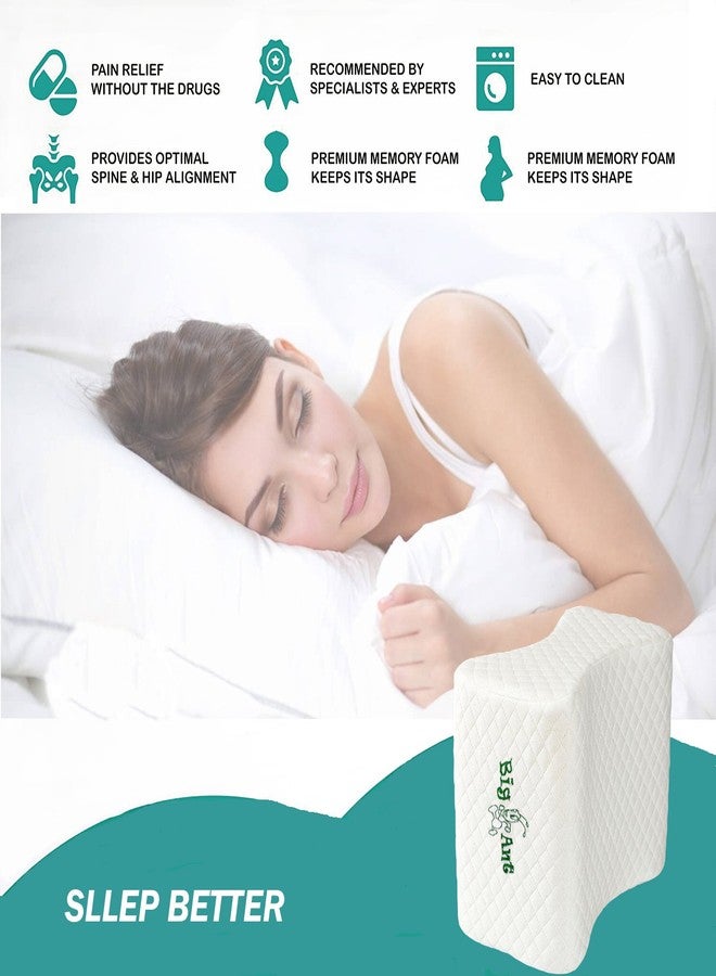 BIGANT Big Ant Knee Pillow Orthopedic Leg Pillow Designed for Side Sleepers, Leg, Pregnancy, Back, Hip Pain Relief - Comfortable Memory Foam Knee Support Pillow with Breathable Washable Cover - Image 3