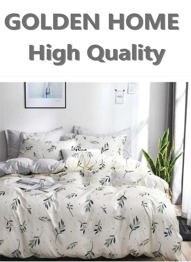 GOLDEN HOME Golden Home Luxurious Single-Person Bedding Set - Includes 1 Duvet, 1 Bed Sheet, and 4 Pillowcases Soft & Comfortable  - Image 1