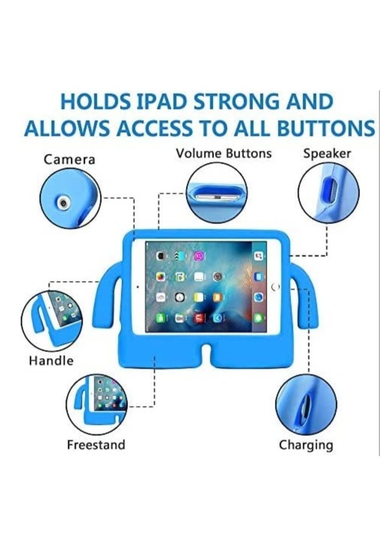 حافظة أطفال من EVA Foam لجهاز iPad 10.2 الجيل 9 2021 / iPad Pro 10.5 / iPad Air 3 مع مقبض للأولاد غطاء واقي كامل للأطفال قابل للوقوف لجهاز iPad 10.2 بوصة 8/7 2020 2019 - أزرق - Image 2
