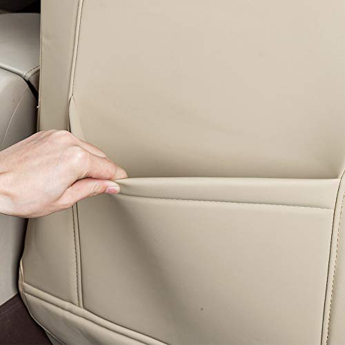 EKR Custom Fit Camry Car Seat Covers for Select Toyota Camry SE,SE Sport, XSE 2012 2013 2014 2015 2016 2017(Not for Hybrid) -Full Set, Leather ((Beige) - Image 4