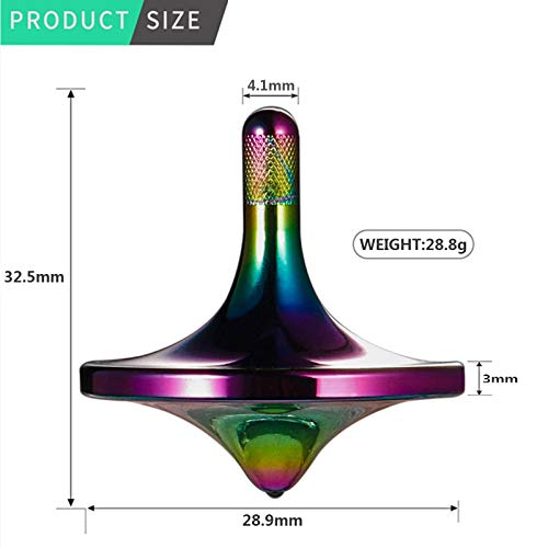 CHEETOP Stainless Steel Spinning Top Premium Exquisite Perfect Balance Well Made Metal Desk EDC Little Fidget Toy Spin Long Time Over 6 Minutes Great Value ColorfulMedium Diameter 29mm - Image 5