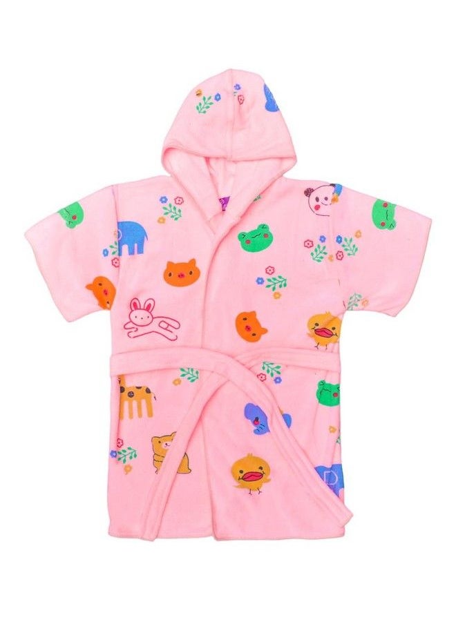 The Little Lookers Swimming Bath Gown For Kids Bath Gown For Baby Boys Baby Girls ; Swimming Gown For Kids (Bunny Hood Pink 6 Months2 Years(Small))  - Image 1
