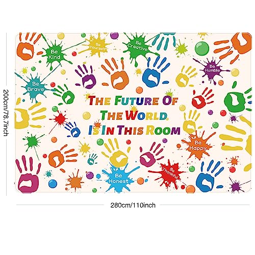 LTKOUGFAM Colorful Kids Rug, Washable Rug for Kids, Handprints Area Rugs for Kid Bedroom, Non-Slip Play Mat Ultra Soft Thick Indoor Plush Rugs for Playroom Classroom Nursery Decor (9'2" X 6'7") - Image 4