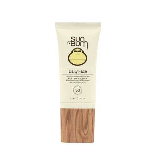Sun Bum Daily SPF 50 Face Sunscreen Lotion  Broad Spectrum Moisturizing Facial Sunscreen with Vitamin E  Vegan and Hawaii 104 Act Compliant Without Octinoxate  Oxybenzone  Travel Friendly 17 oz
