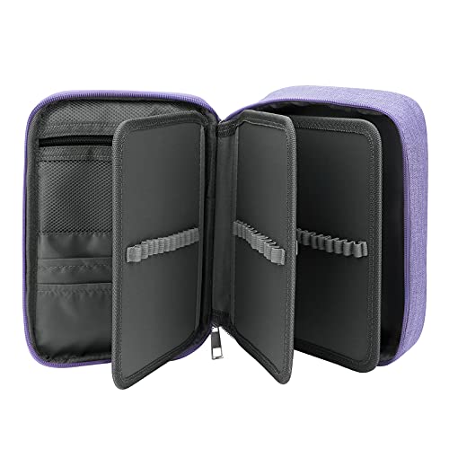 Number-one Large Capacity Pencil Case, 72 Slots Colored Pencil Pouch Bag Portable Pencil Holder Stationery Organizer with Compartments for Office and Travel, Purple - Image 1