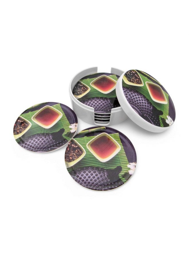 Superware | Food Grade Melamine | Coaster Set - Tea Cup (8 Pcs.) | Serveware, Tableware, Stain Free, Glazed Finish - Image 3