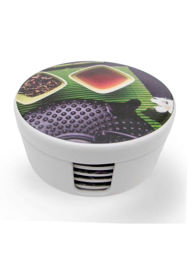 Superware | Food Grade Melamine | Coaster Set - Tea Cup (8 Pcs.) | Serveware, Tableware, Stain Free, Glazed Finish - Image 2