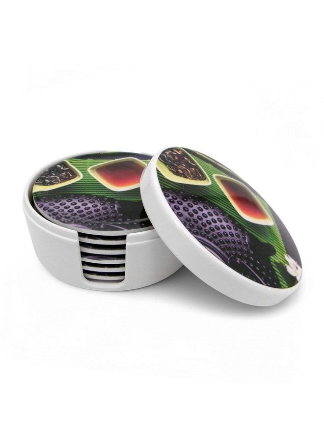 Superware | Food Grade Melamine | Coaster Set - Tea Cup (8 Pcs.) | Serveware, Tableware, Stain Free, Glazed Finish - Image 1