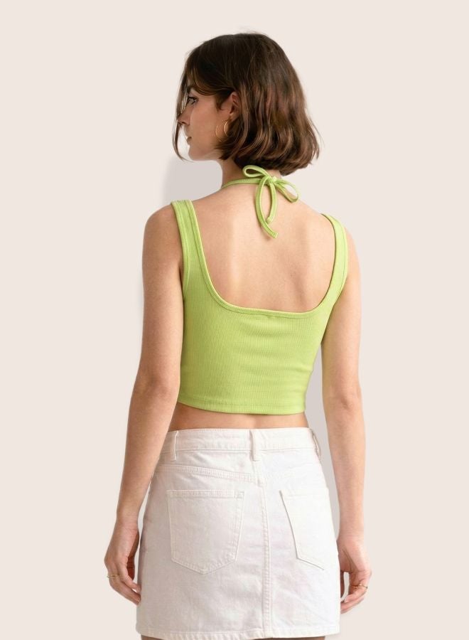 Freehand Women Regular Fit Solid Halter Neck Sleeveless Tank Top - Image 3