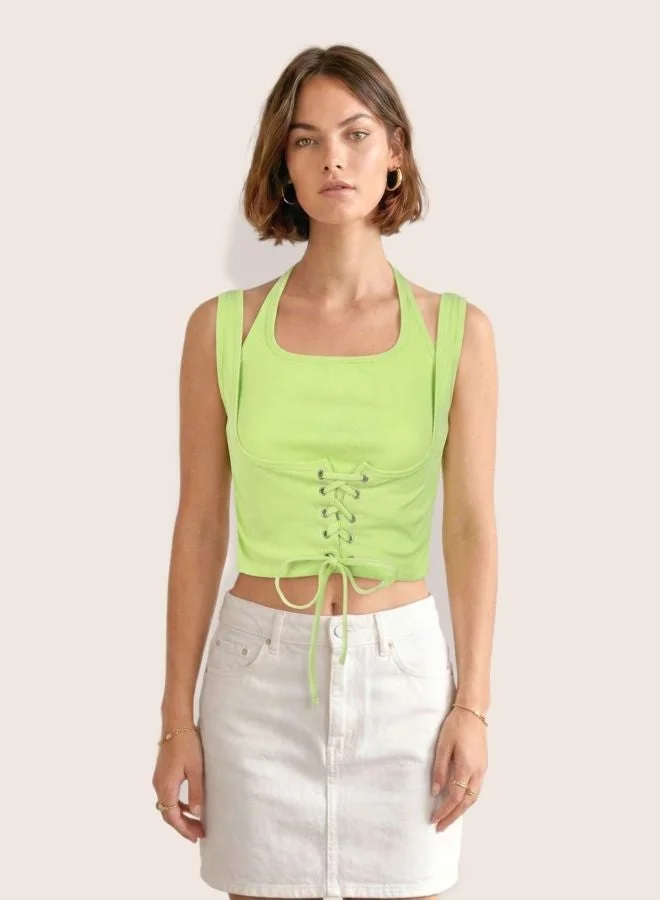 Freehand  Women Regular Fit Solid Halter Neck Sleeveless Tank Top  | Best Price UAE