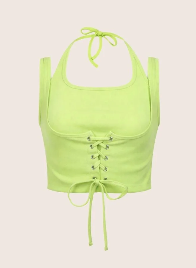 Freehand  Women Regular Fit Solid Halter Neck Sleeveless Tank Top  | Best Price UAE