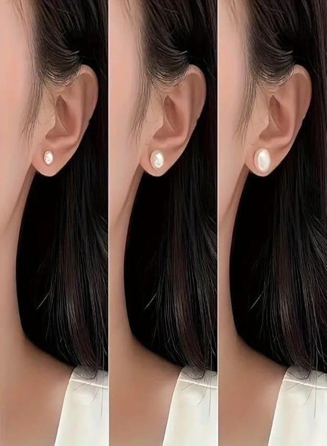 Shivarth Earring Set Artificial Pearl Stud Earrings White Pin Ball For Girls & Women Pearl Stud Earring 12pair - Image 3