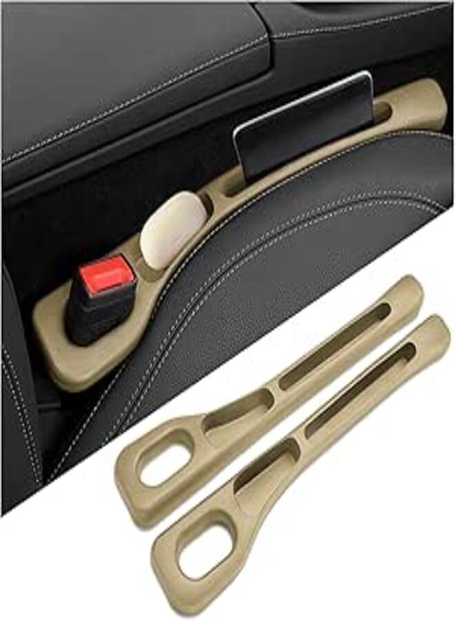 2PCS Upgrade Car Seat Gap Filler Organizer,Car Gap Filler Organizer with Storage Space for Filling Gaps & Storing Items,Versatile Car Accessories Gap Filler for Car Fit Most Vehicles (Beige)