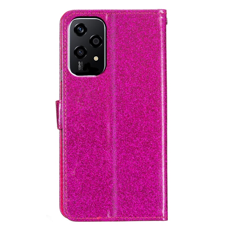 HuHa Case Cover For Honor 200 Lite Global Glitter Powder Flip Leather Phone Case(Rose Red) - Image 3