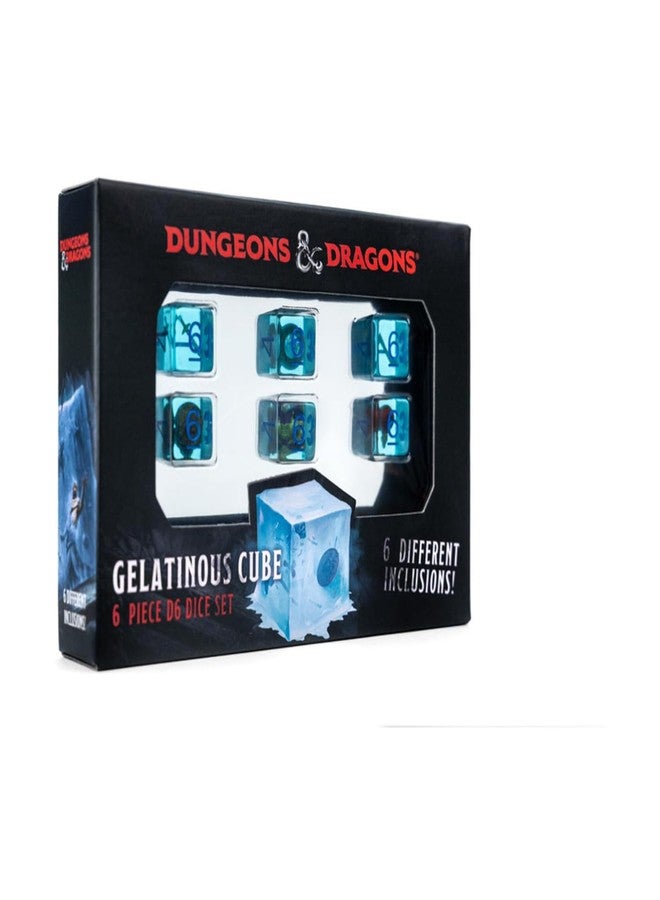 FanRoll D&D Gelatinous Cube Dice - 6 Piece D6 Dice Set - Image 1