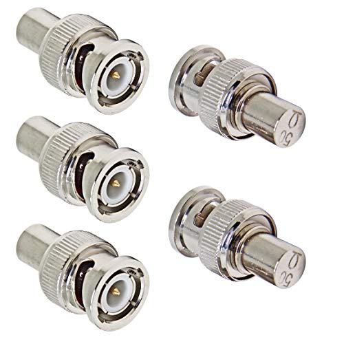 RFAdapter BNC 50 Ohm Terminator, 5-Pack BNC Male Plug Coaxial Cable Adapter Connector - Image 1