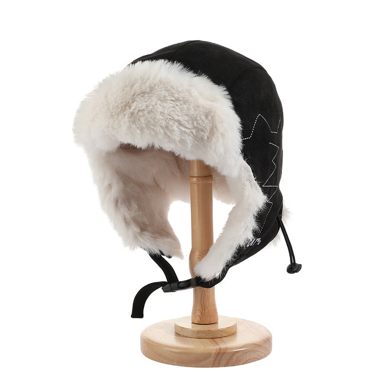 Korean Suede Lei Feng Hat Women'S Fashionable Plush Warm Cold-Proof Thickened Ear Hat Ski Hat For Men - Image 1