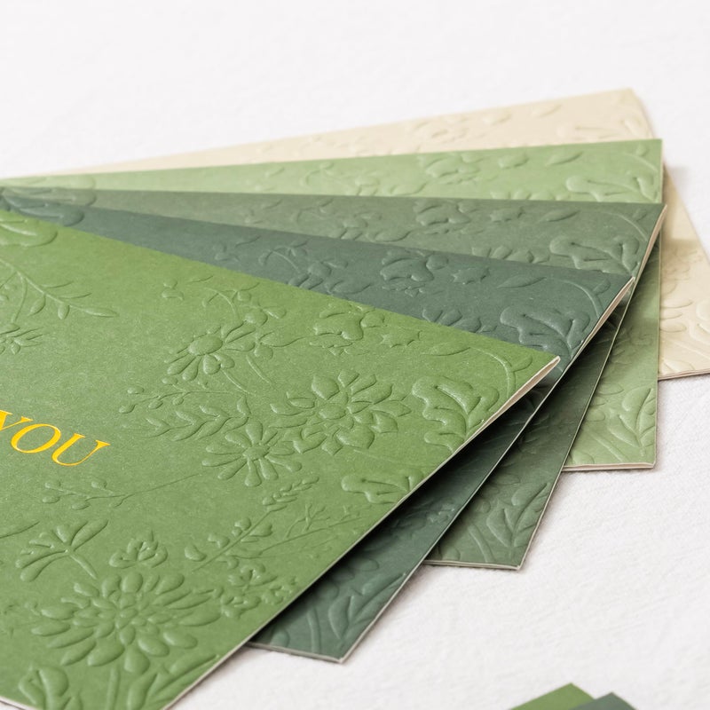 Crisky Bridal Shower Thank You Cards with Envelopes(Sage Green),50 Pack Embossed Floral Thank You Cards for Wedding, Baby Shower, Business, Graduation Party Favors Decorations - Image 3