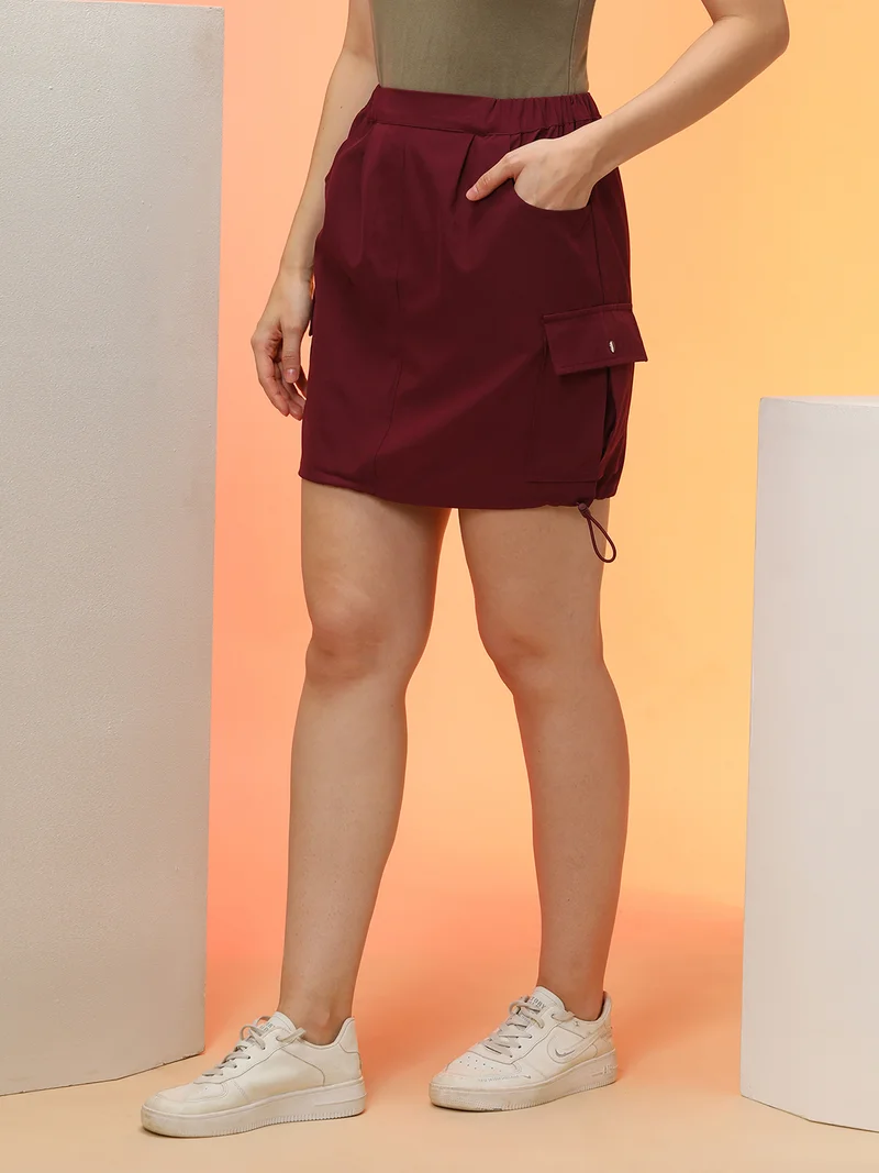 globus Women Mini Skirt With Toggle Hem
