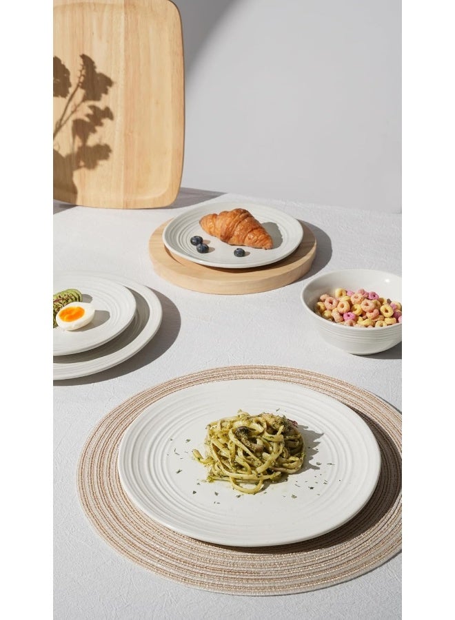 Famiware Twilight 6 Piece Handmade Small Dinner Plates in 8 inches, Perfect for Dessert and Appetizers, Scratch Resistant, Microwave & Dishwasher Safe, White - Image 3