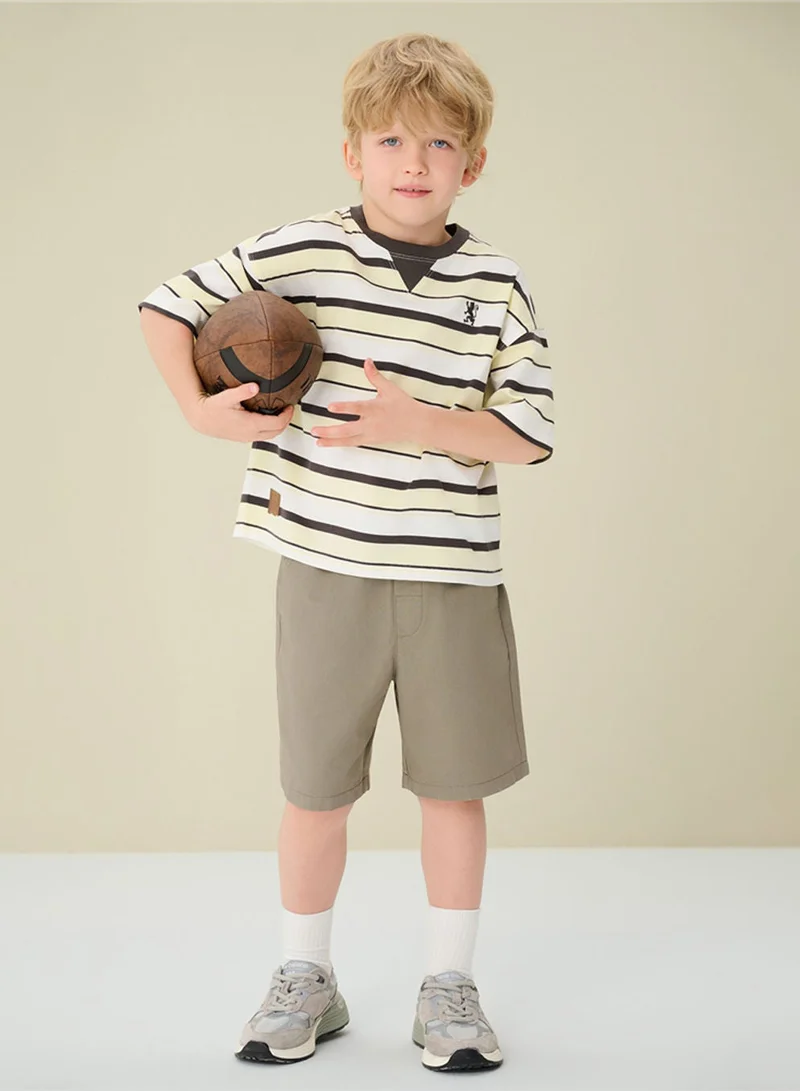 GIORDANO  Kids' Oversize 90's Recall Striped Tee  | Best Price UAE