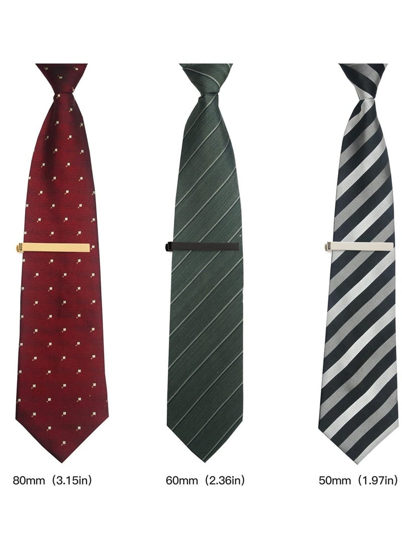 واي آند دي Men'S Tie Clips Simple Business Gold Silver Black 3 Piece Set is a Gift for Fathers Lovers and Friends, Suitable Daily Life Weddings Parties Meetings  - Image 3
