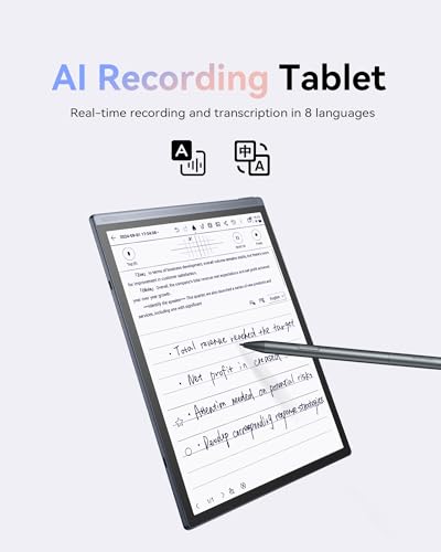 iFLYTEK AINOTE Air 2 Bundle with Black Folio Case, 8.2-inch AI Paper Tablet Writing Tablet, Digital Notebook with Pen, Voice-to-Text Transcription, Multi-Languages Chatgpt Support - Image 2
