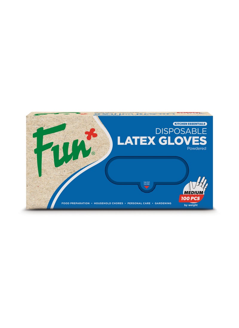 Fun Disposable Latex Gloves Medium - Image 1