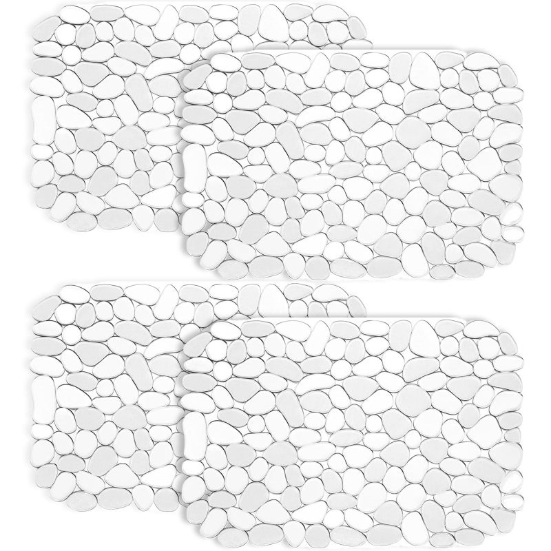 Coopay Kitchen Sink Mat Pebble Protect Mat PVC Ecofriendly Adjustable Stainless steel Porcelain Dish Drying Pad Protector for Bottom of Kitchen Sink 158 x 118 inches 4 Pack Clear