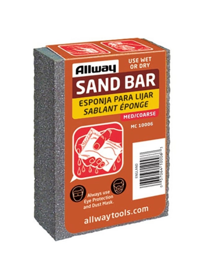 Allway Tool Oxide Abrasive Coating Wet Or Dry Medium Coarse Sandbar Grey 2.54 x 6.35 x 10.16 cm MC 