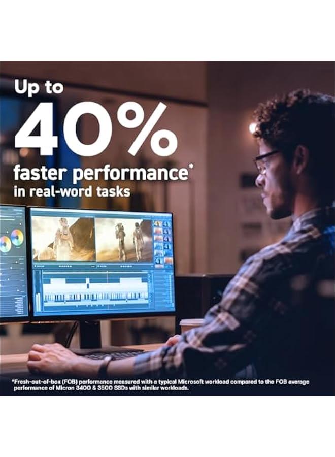 قرص صلب داخلي PCIe Gen5 NVMe M.2 بسعة 4 تيرابايت طراز T705 - سرعة تصل إلى 14,100 ميجابايت/ثانية - جاهز للألعاب - + شهر اشتراك في Adobe Creative Cloud - CT4000T705SSD3 - Image 3