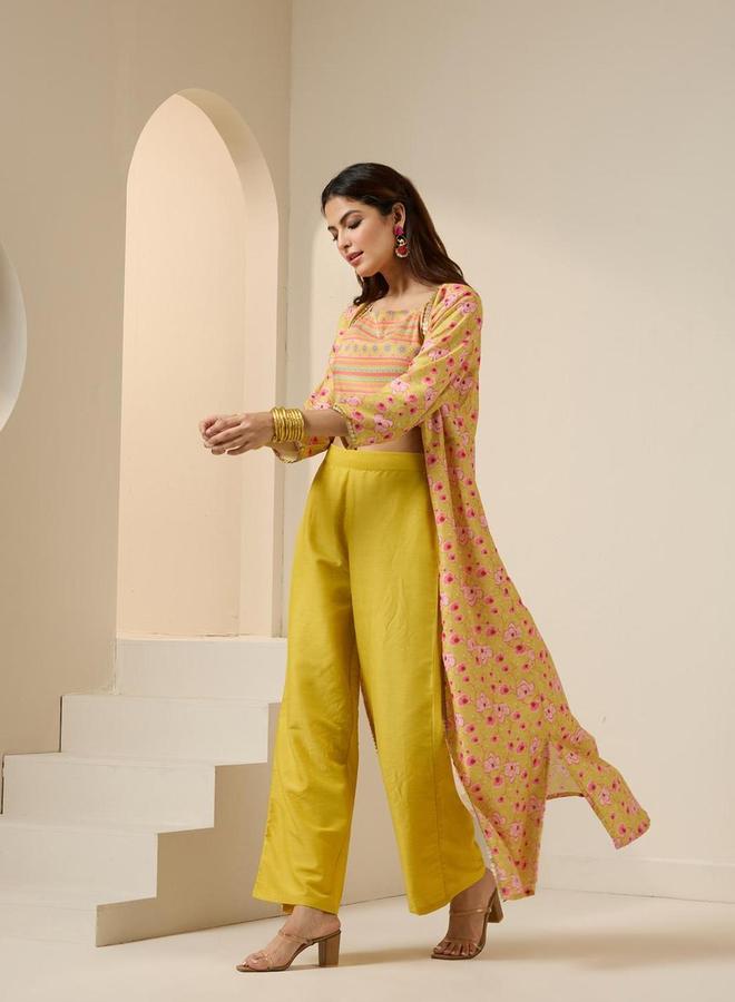 آي شين طقم إيشين مطبوع كروب توب وجاكيت مع بنطلون - Image 5