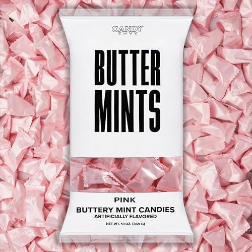 Candy Envy  Pink Wrapped Buttermints  13 oz Bag  100 Individually Wrapped Candy Mints - Image 1