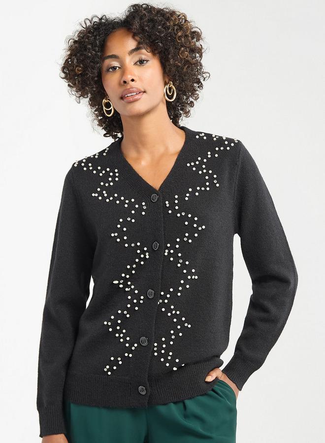 سبلاش فيڤ سترة كارديجان مزينة بأكمام طويلة وأزرار - Image 1