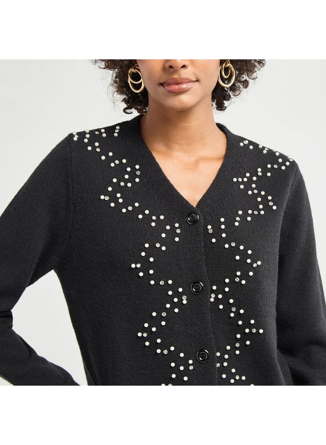 سبلاش فيڤ سترة كارديجان مزينة بأكمام طويلة وأزرار - Image 4