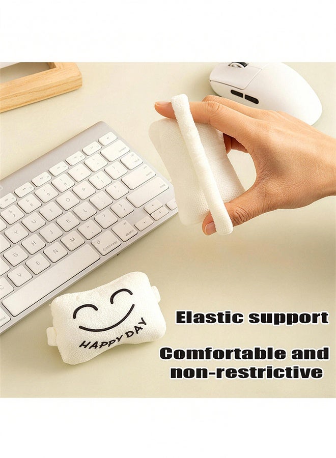 Cute Smile Face Wrist Rest for Mouse, Soft Plush Ergonomic Wrist Support Cushion, Elastic Band Wrist Pad for Office Computer Laptop, Comfortable Pain Relief Wrist Pillow for Typing Gaming - Image 3
