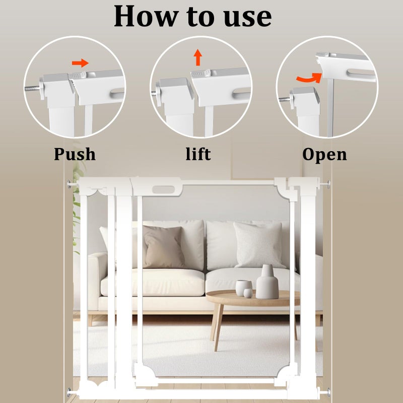 WAOWAO Clear Baby Gate for Stairs Modern Design Acrylic Auto Close Pet Gate, 29.52-37.79" Wide Safety Baby Gate for Doorways,White Clear Dog Gates Indoor, Hallways,Kitchen - Image 5