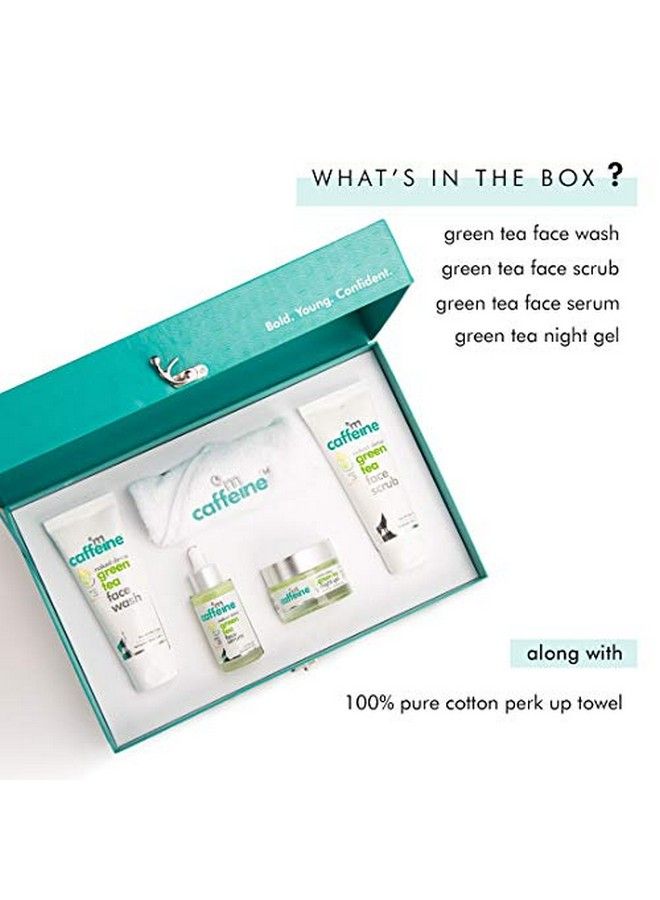 MCaffeine مجموعة هدايا للعناية بالبشرة بالشاي الأخضر للنساء والرجال؛ مجموعة للعناية بالوجه تحتوي على منتجات فيتامين سي للعناية بالوجه للحصول على بشرة متوهجة بشكل طبيعي؛ صندوق هدايا مثالي للجنسين لجميع المناسبات؛ عبوة هدايا مكونة من 4 قطع - Image 4
